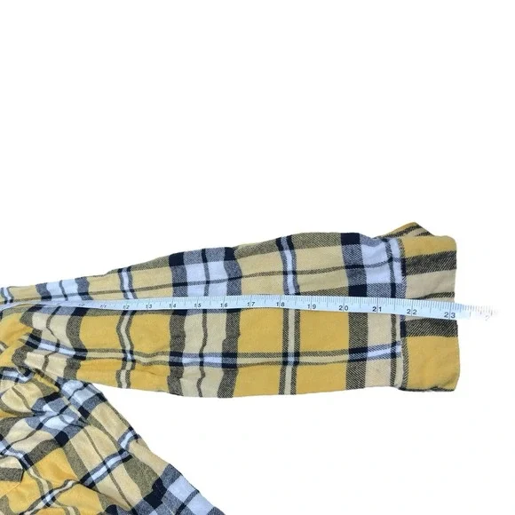 No Boundaries Juniors XXXL 21 Plaid Hooded Button Up Flannel Shirt Jacket - Picture 8 of 11